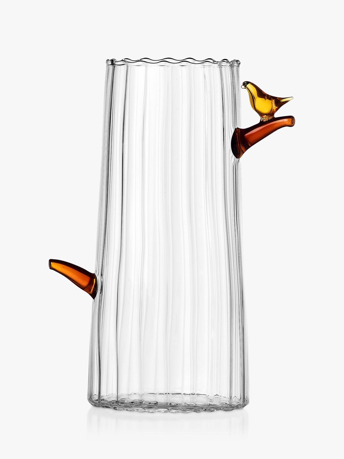 Ichendorf Milano Small Glass Jug with Amber Bird Design 120ml, UK version