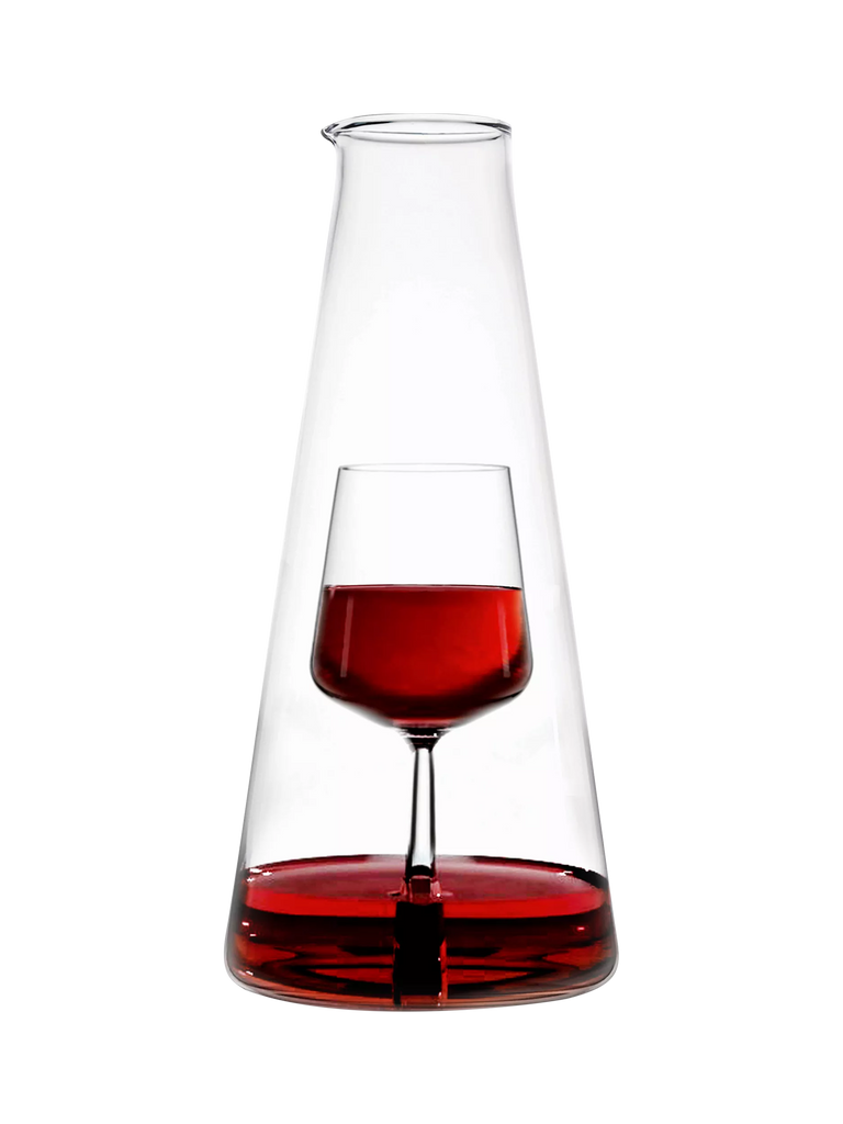 Ichendorf Milano Inbottiglia Wine Glass Decanter, 110ml, Clear/Red