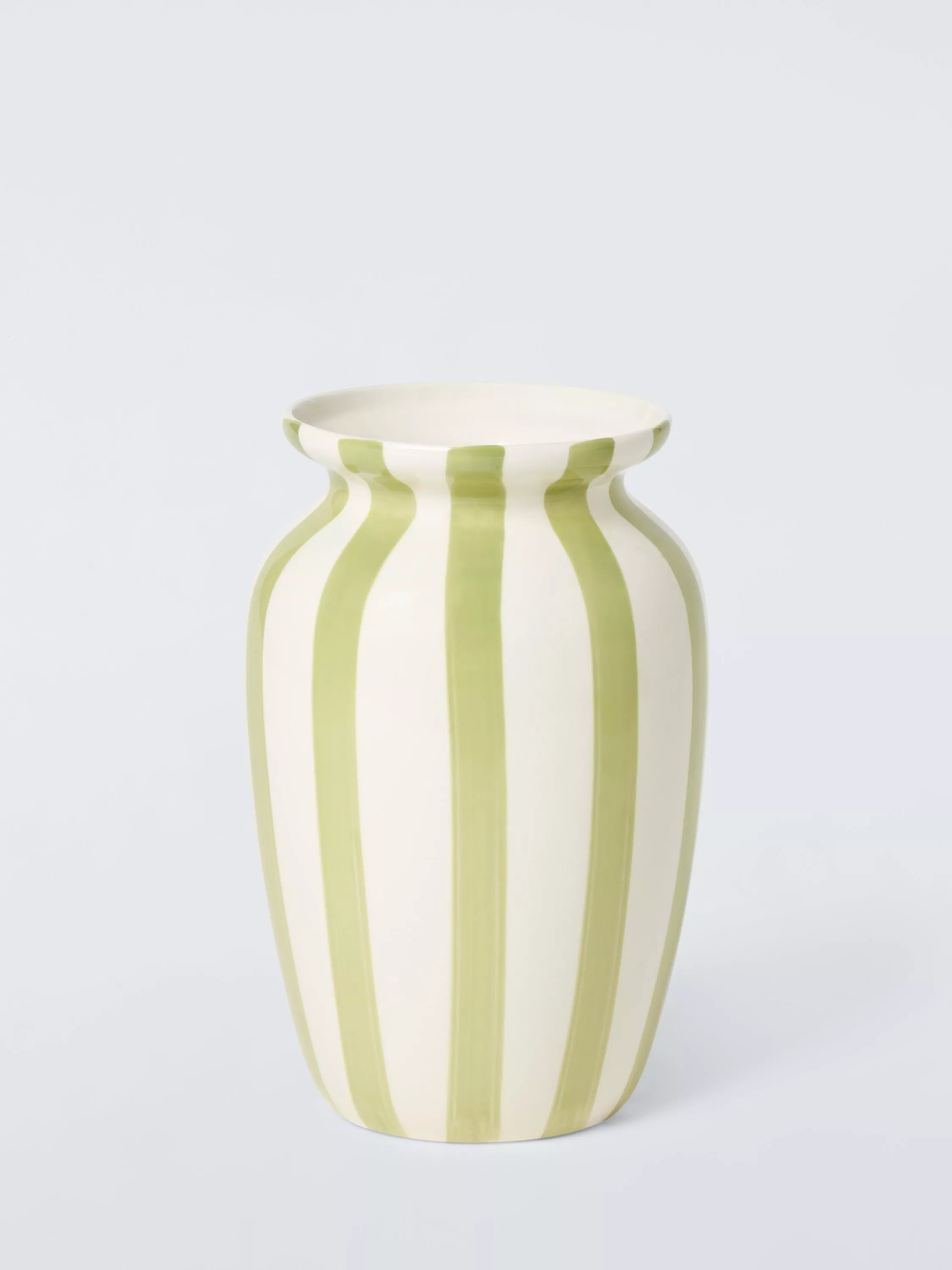 John Lewis Håndmalt Stripete Steintøyvase, H26,5 cm