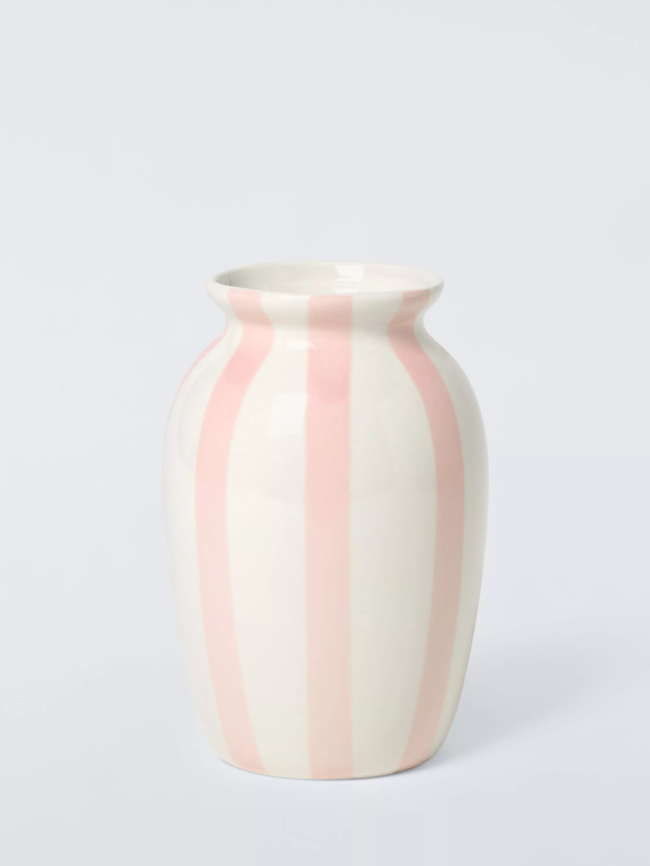 Vase en grès rayé peint à la main John Lewis H18cm