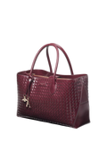 Aspinal of London woven leather tote bag burgundy, UK version