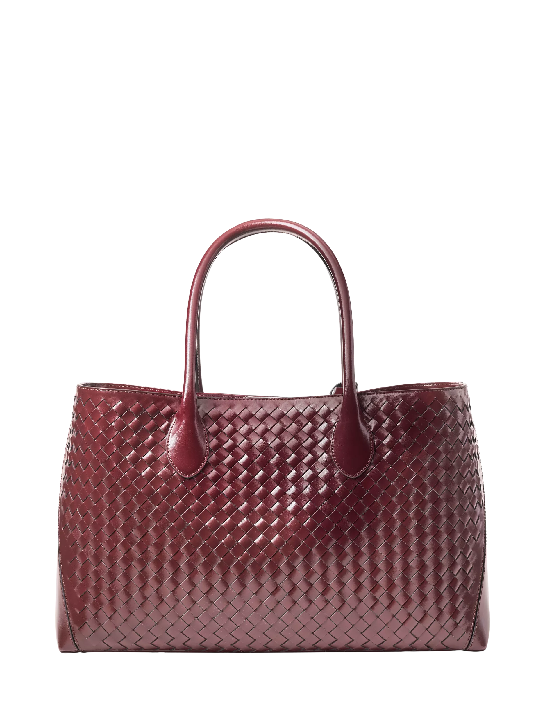 Aspinal of London woven leather tote bag burgundy, UK version