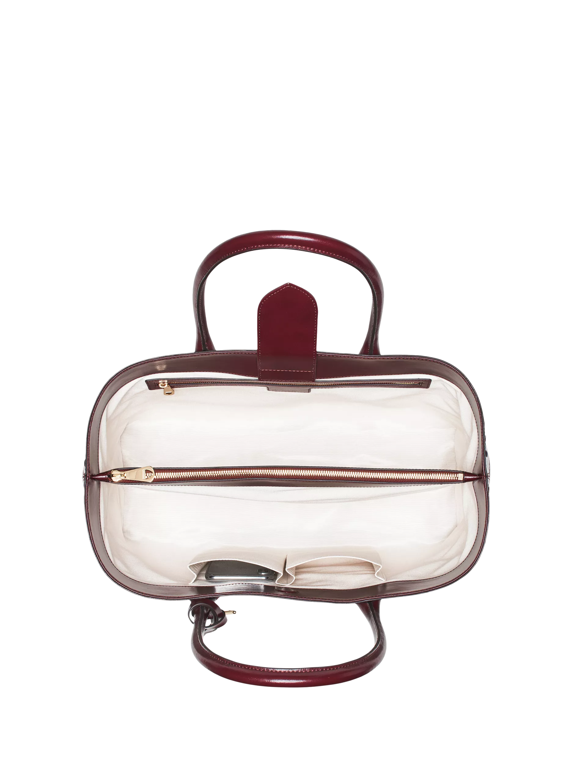 Aspinal of London woven leather tote bag burgundy, UK version