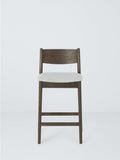 John Lewis Parity bar stool in solid oak with fabric seat, imported from the UK