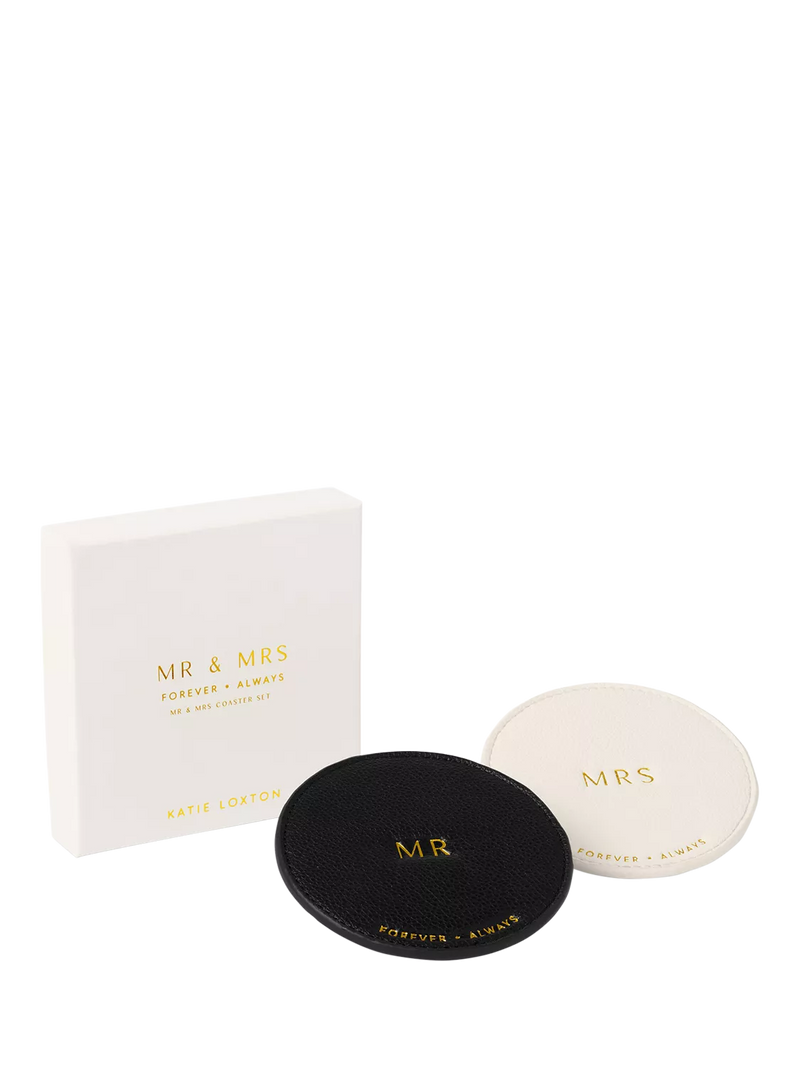 Katie Loxton Mr & Mrs coaster set, imported from the UK