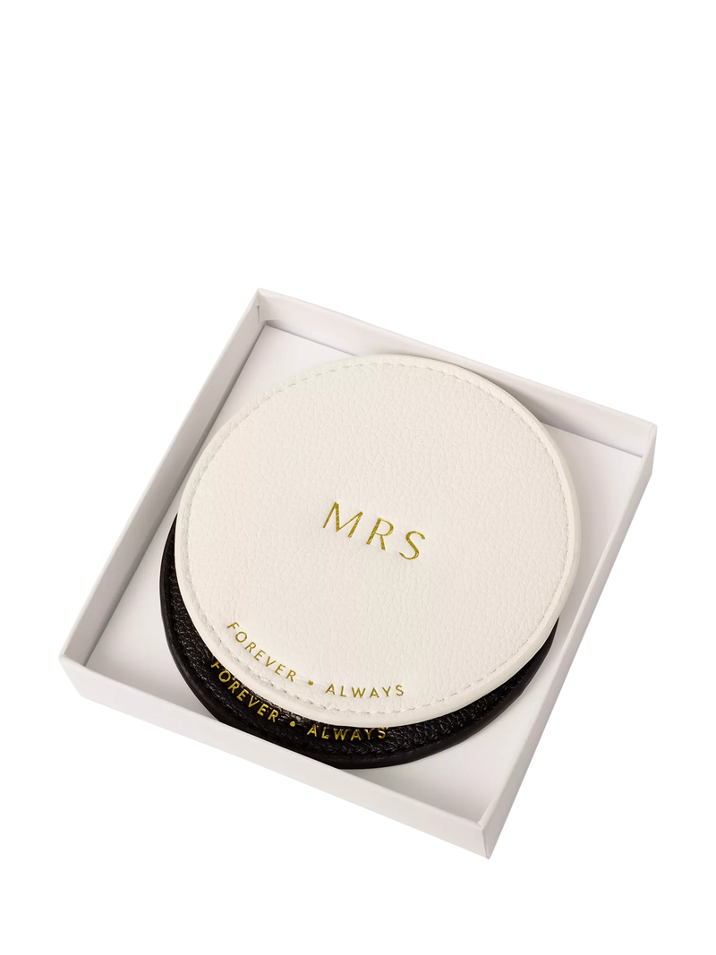 Katie Loxton Mr & Mrs coaster set, imported from the UK