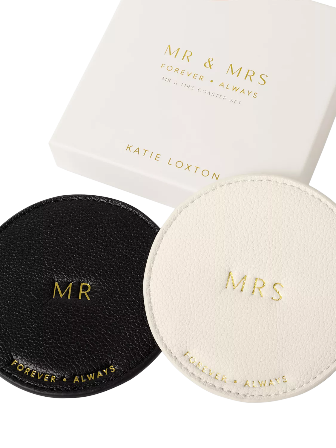 Katie Loxton Mr & Mrs coaster set, imported from the UK