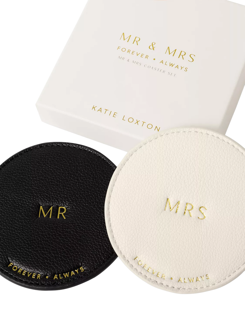 Katie Loxton Mr & Mrs coaster set, imported from the UK