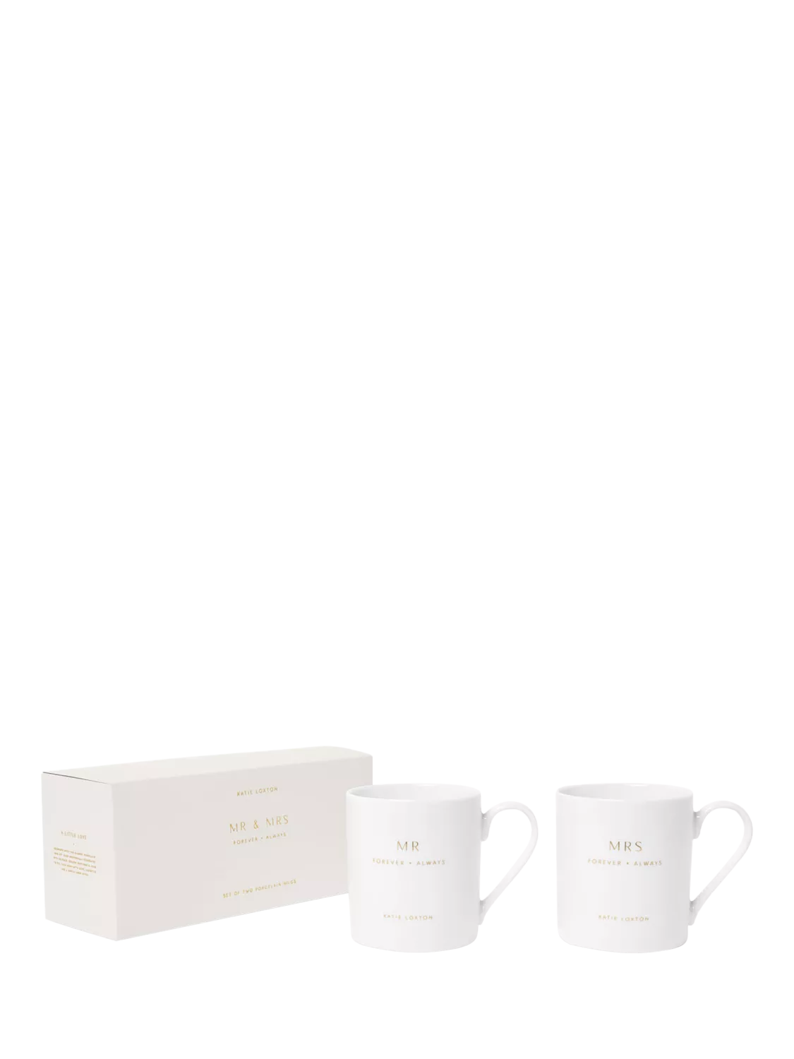 Katie Loxton Mr & Mrs porcelain mug set, UK version