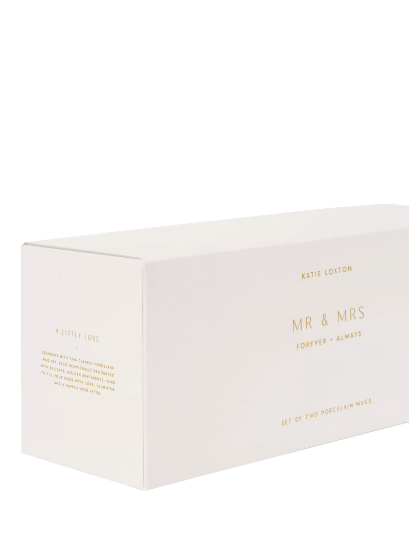 Katie Loxton Mr & Mrs porcelain mug set, UK version