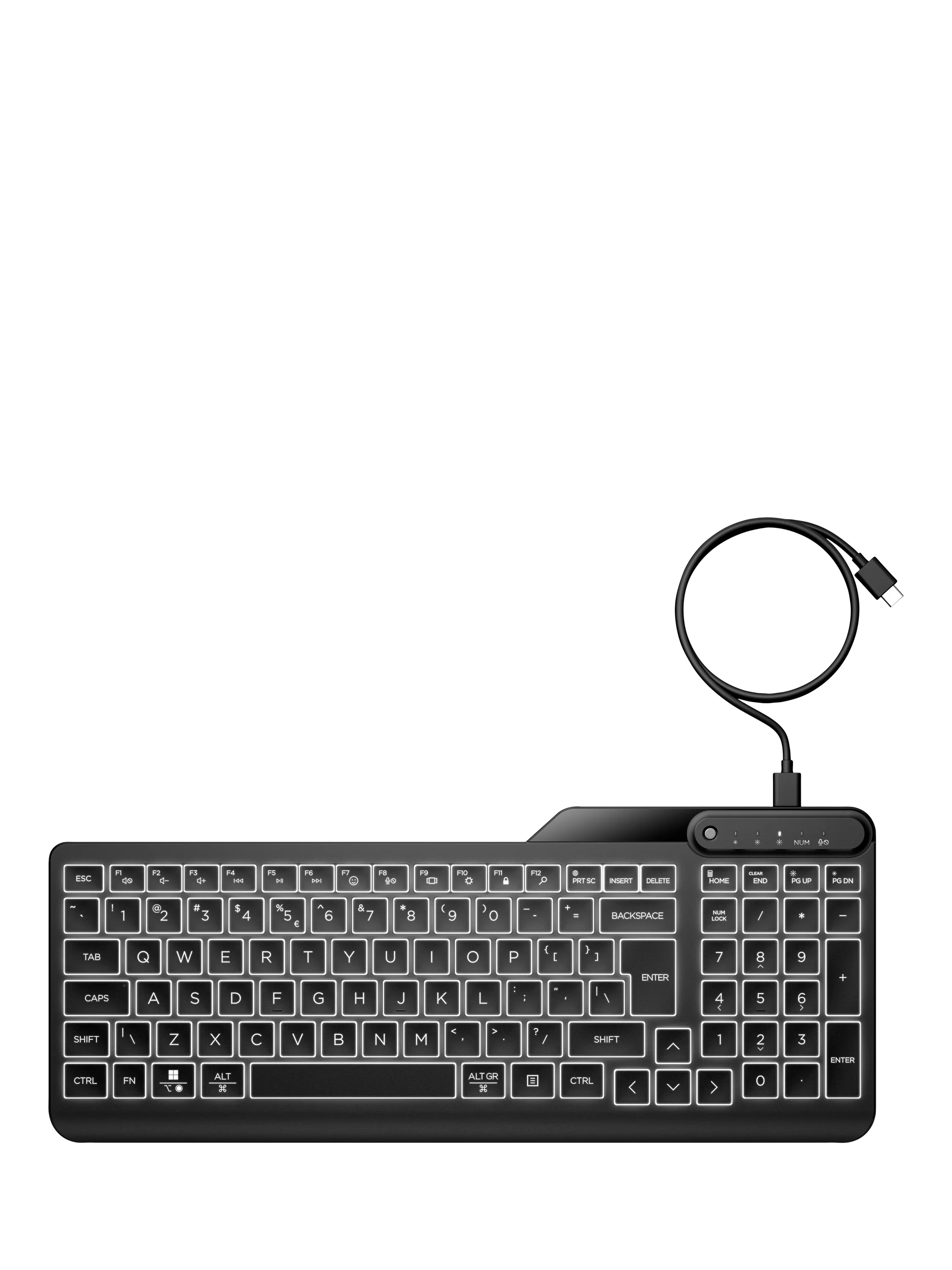 HP 400 backlit wired keyboard black (British brand)