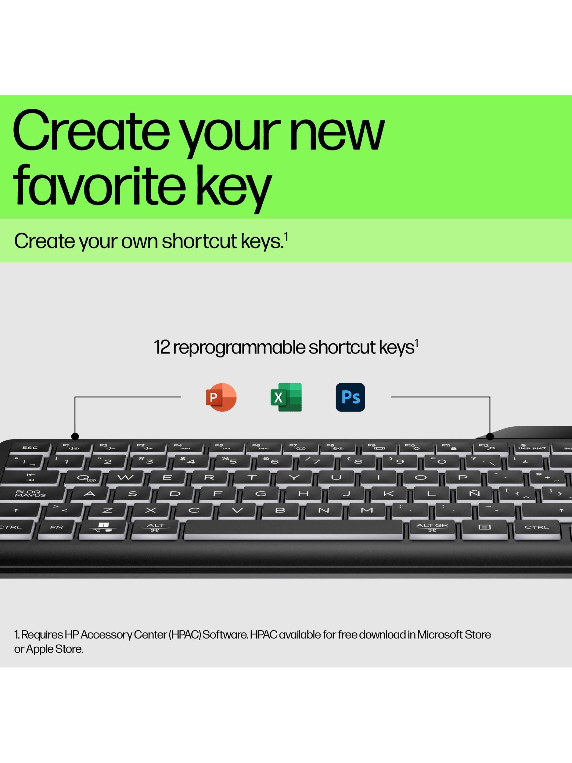 HP 400 backlit wired keyboard black (British brand)