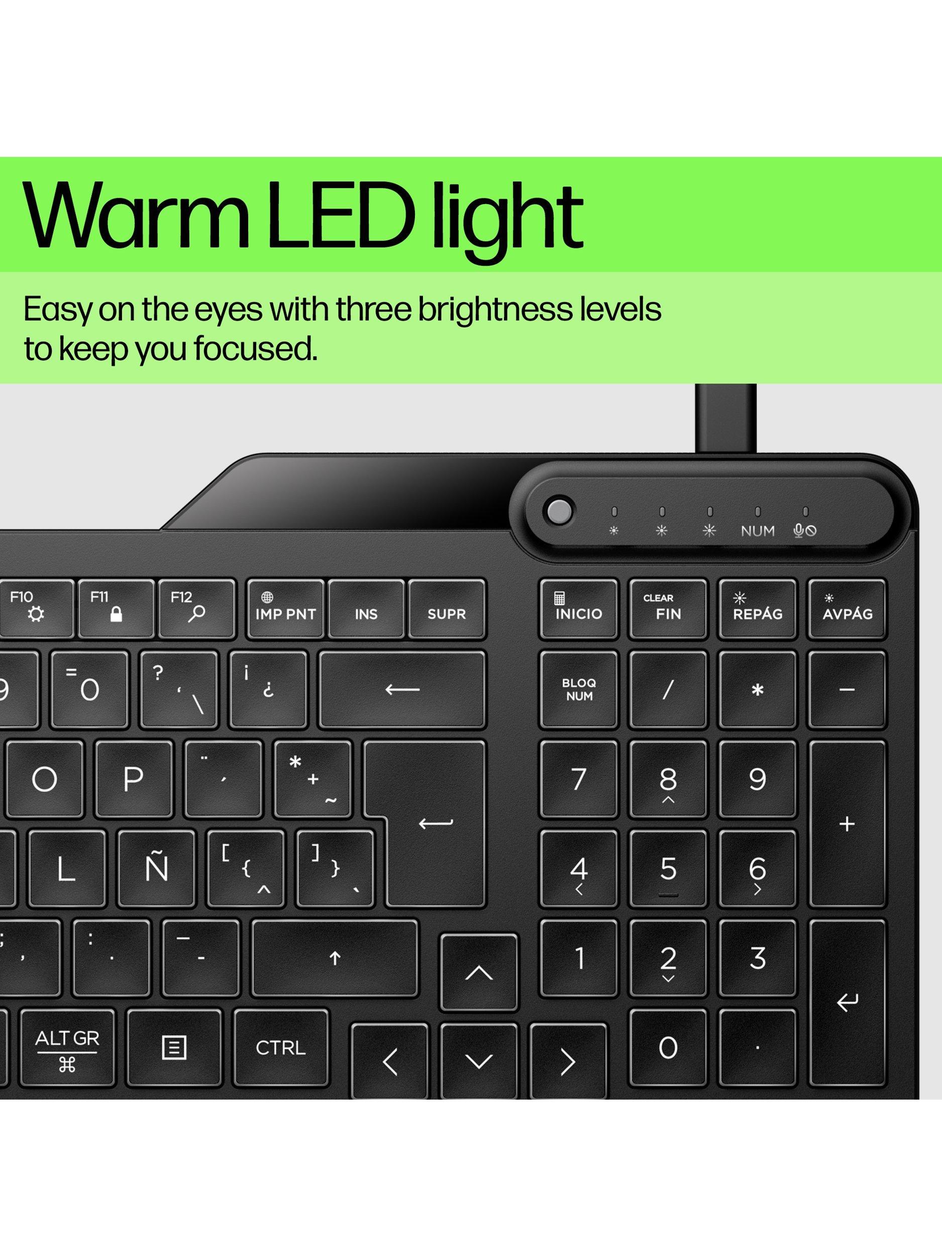 HP 400 backlit wired keyboard black (British brand)