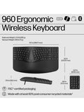 HP 960 ergonomic wireless keyboard full size, imported from the UK
