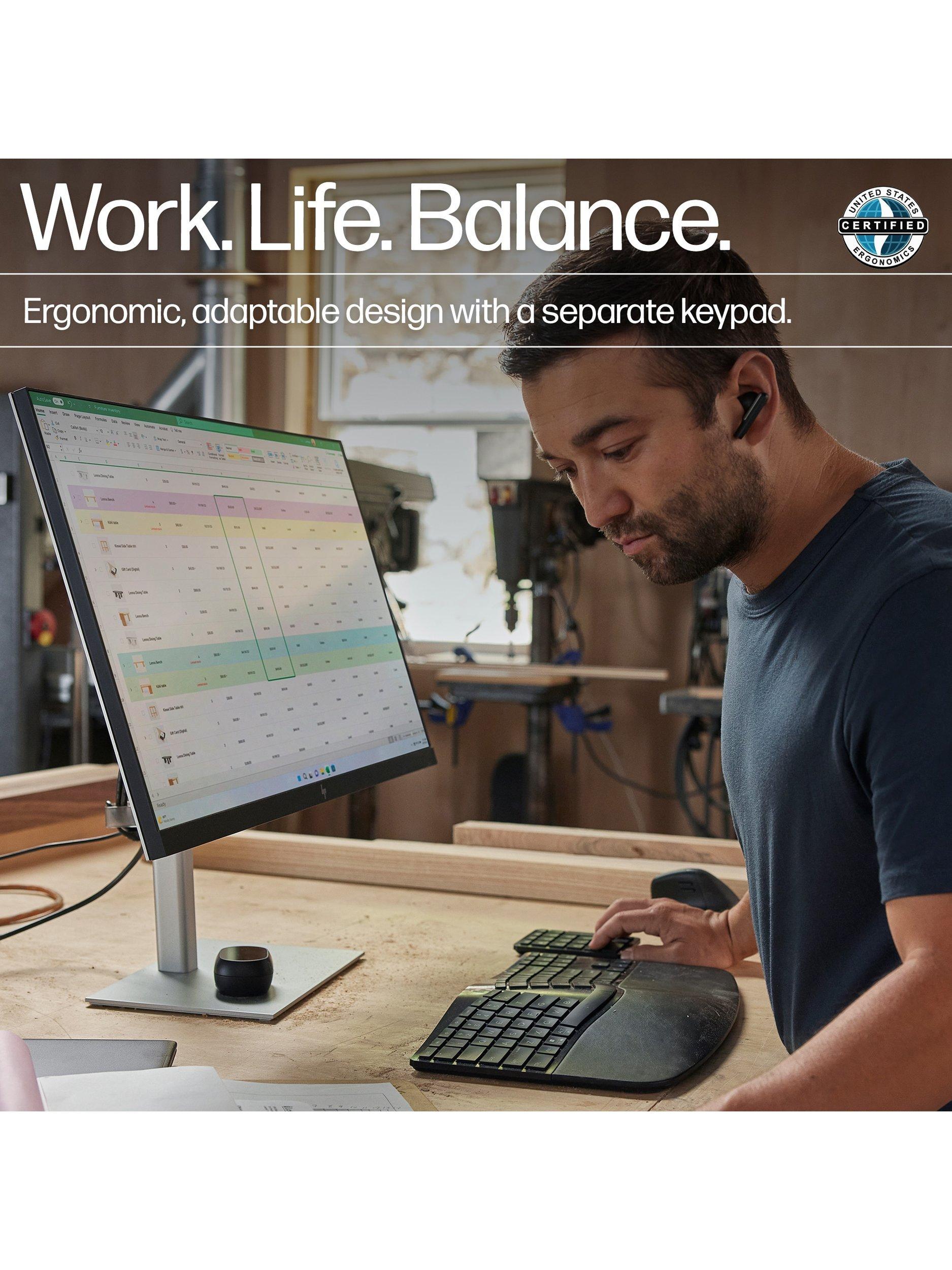 HP 960 ergonomic wireless keyboard full size, imported from the UK