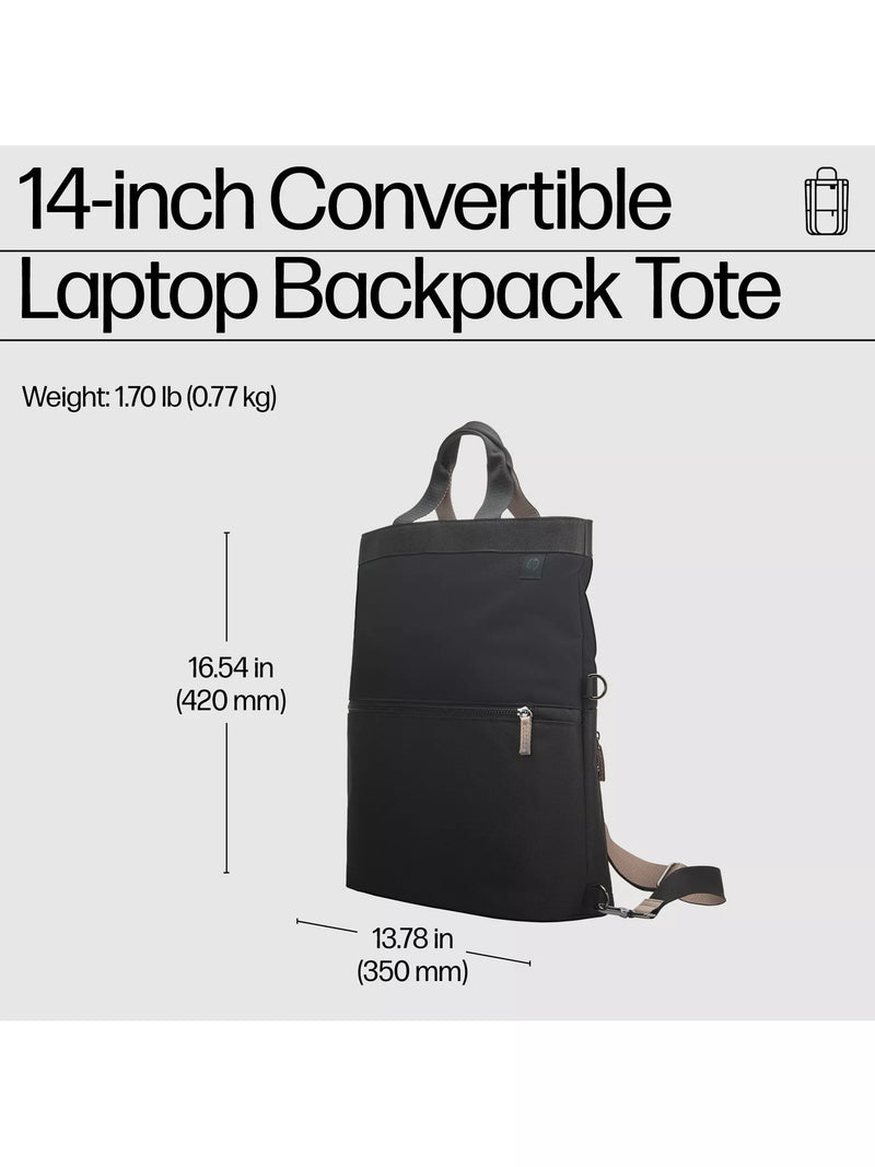 HP convertible laptop backpack 14 inch black (British brand)