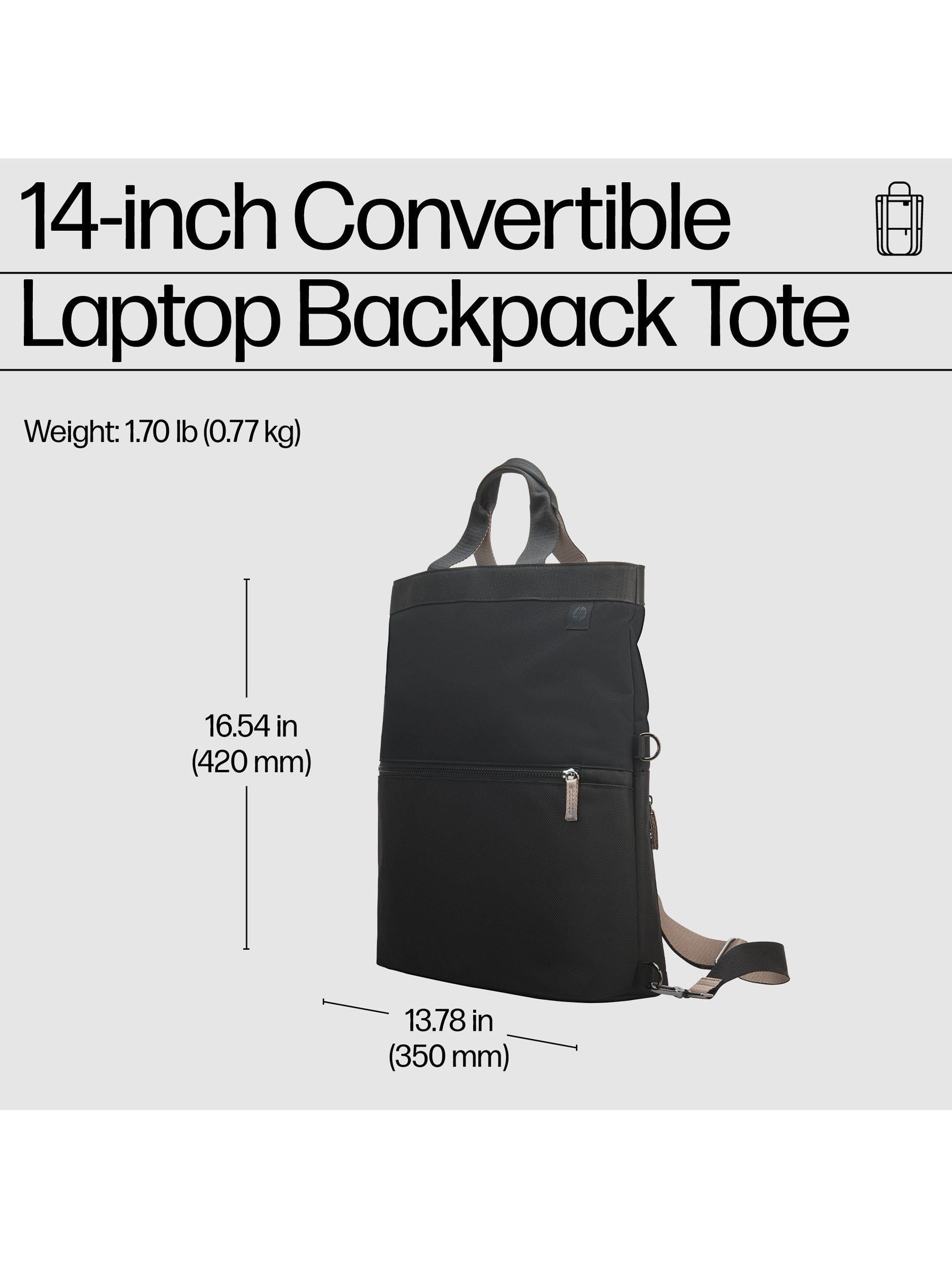 HP convertible laptop backpack 14 inch black (British brand)