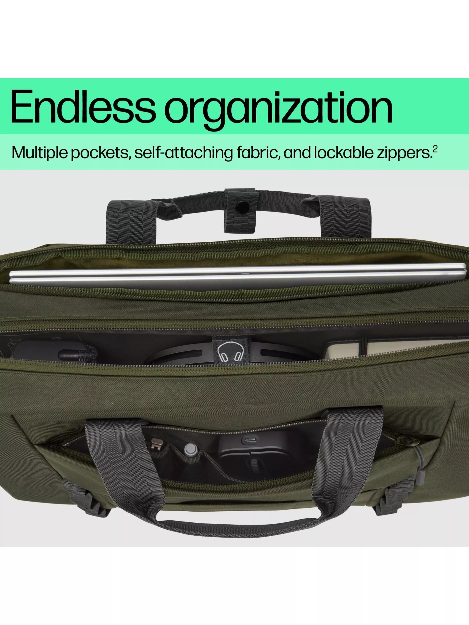 HP green modular laptop bag for 15.6 inch - British product