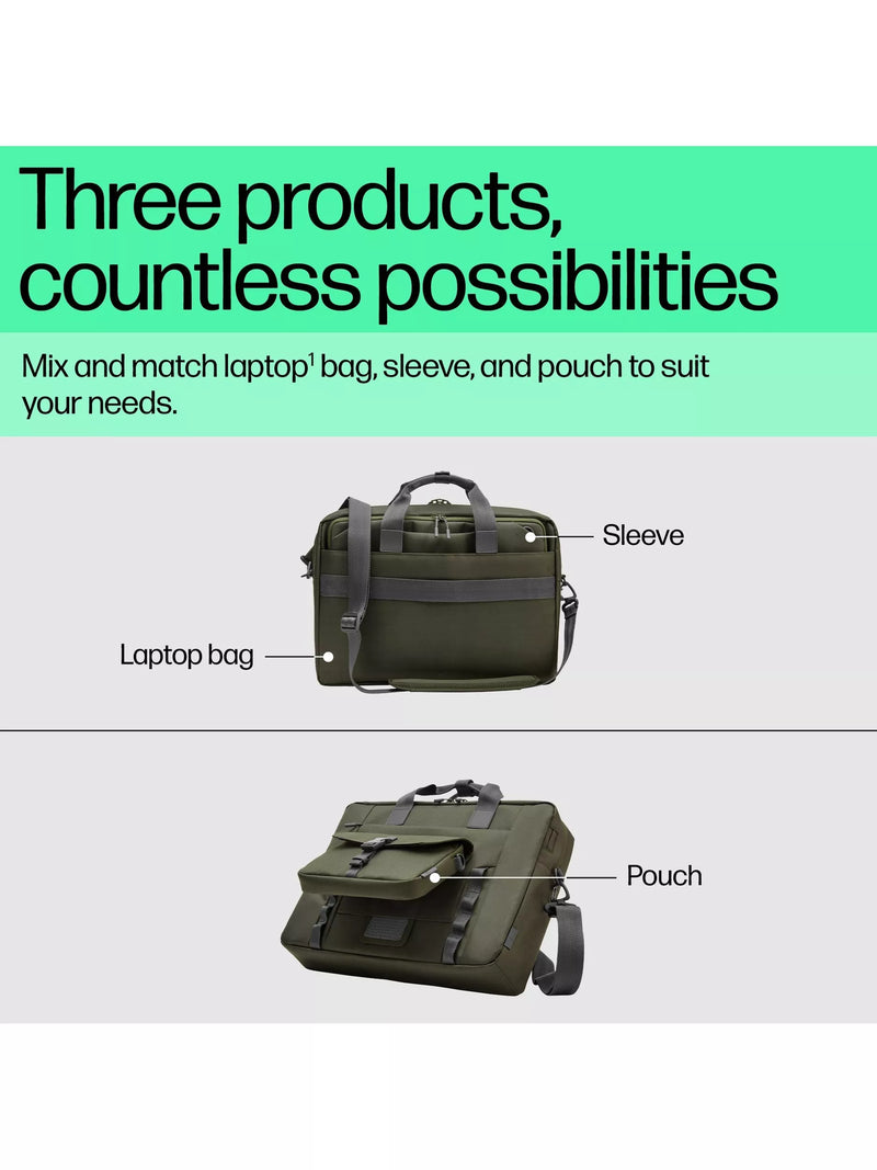 HP green modular laptop bag for 15.6 inch - British product