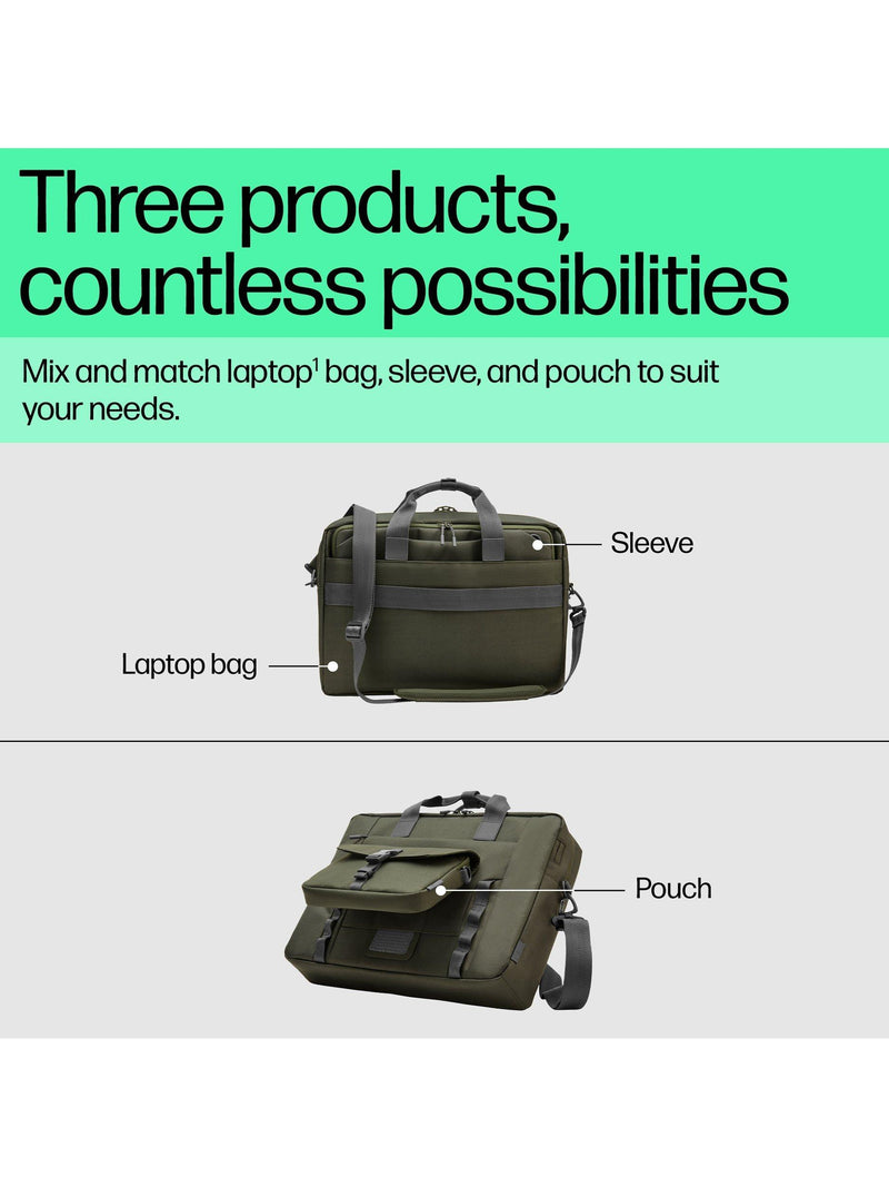 HP green modular laptop bag for 15.6 inch - British product