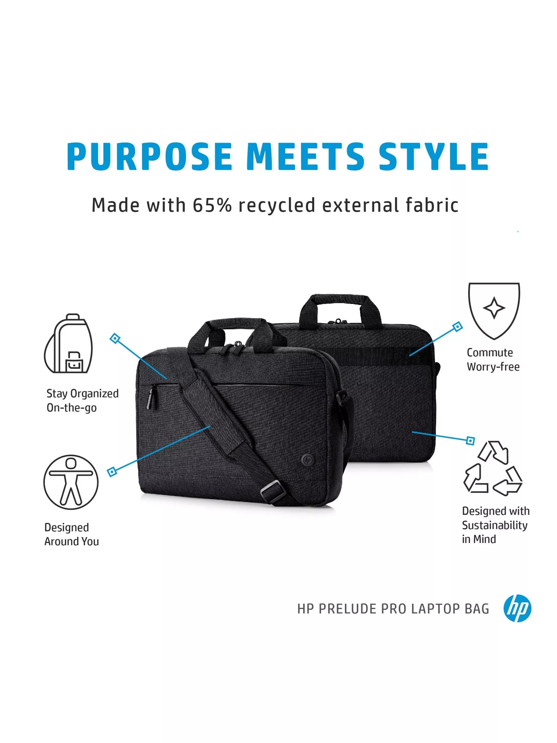 HP Prelude Pro laptop bag grey 15.6 inch - British product