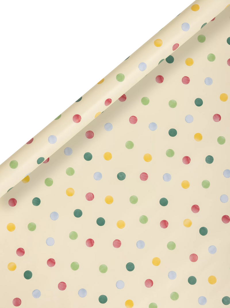 Emma Bridgewater spot print wrapping paper 3m roll multi-coloured - British product