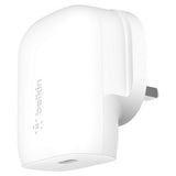 Belkin 30W white USB-C wall charger, imported from the UK