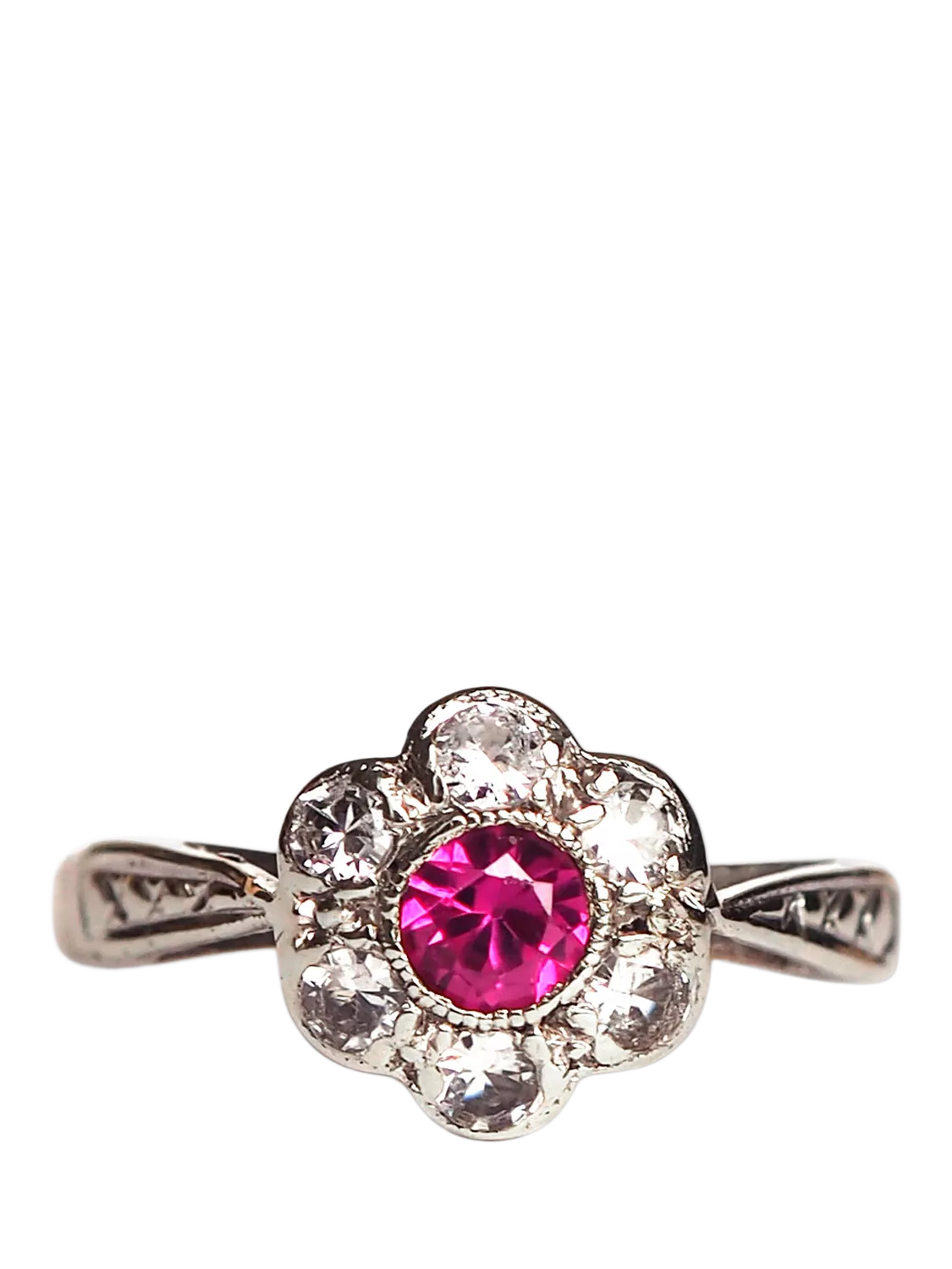 L&T Heirlooms pre-loved ring ruby cubic zirconia, imported from the UK