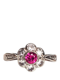 L&T Heirlooms pre-loved ring ruby cubic zirconia, imported from the UK