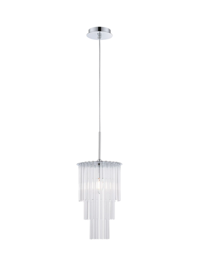 John Lewis Impex Panama 1 Light Pendant Ceiling Light, Silver Chrome- Buy online at McGrocer