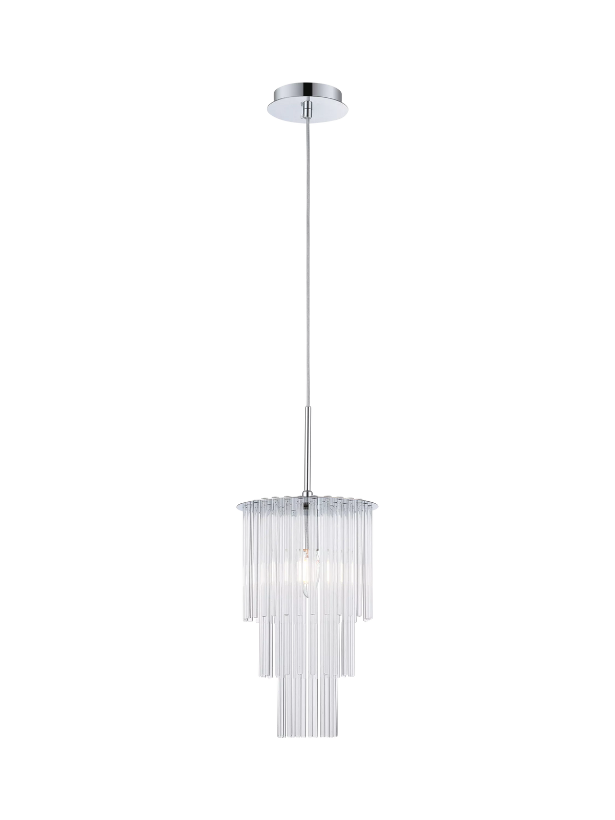 Impex Panama pendant ceiling light silver chrome - British product