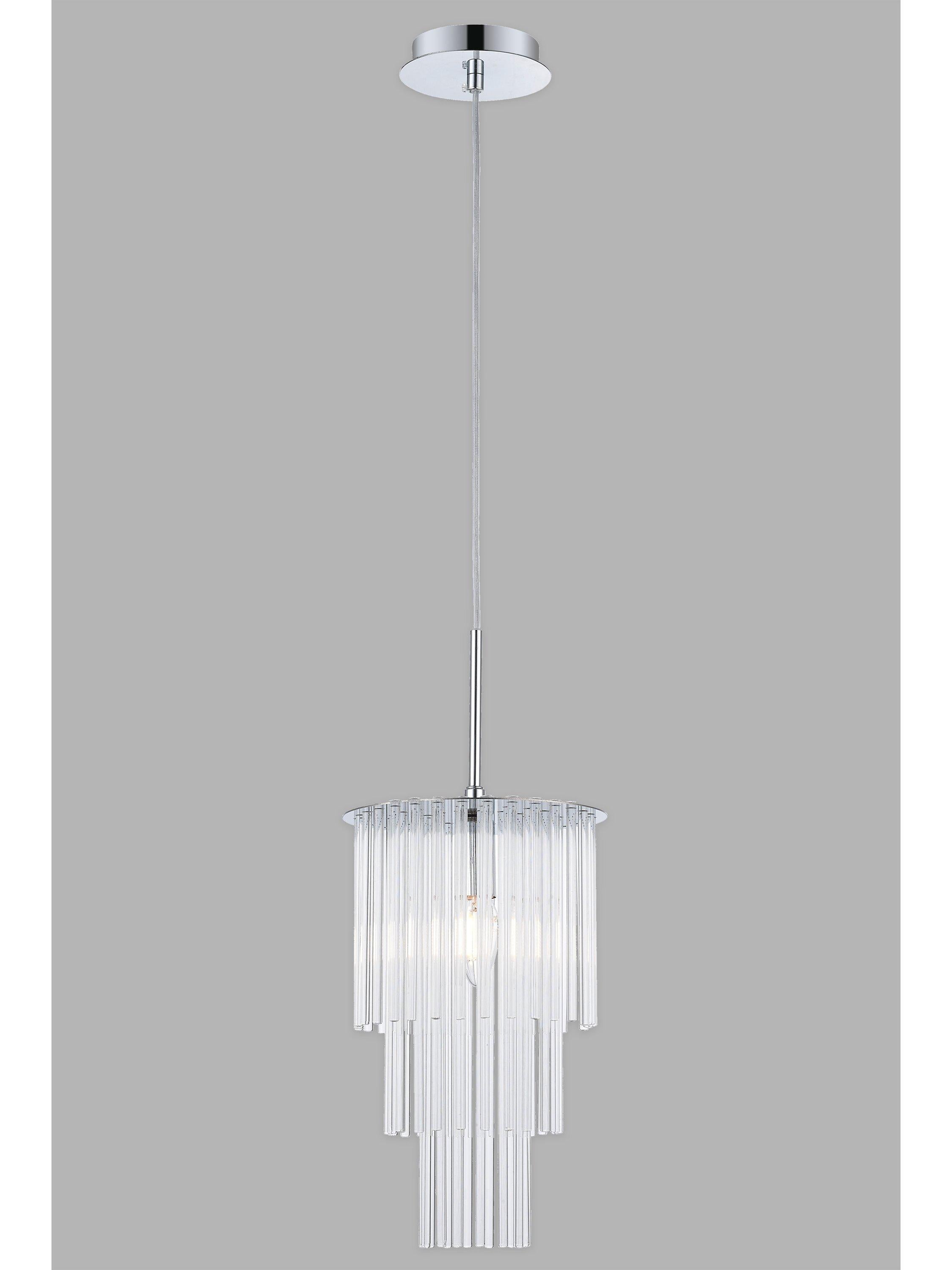 Impex Panama pendant ceiling light silver chrome - British product