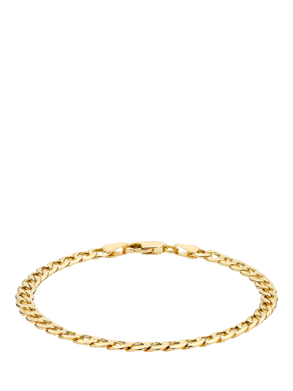 IBB 18ct gold hollow six-sided curb chain bracelet 21.5cm, UK version