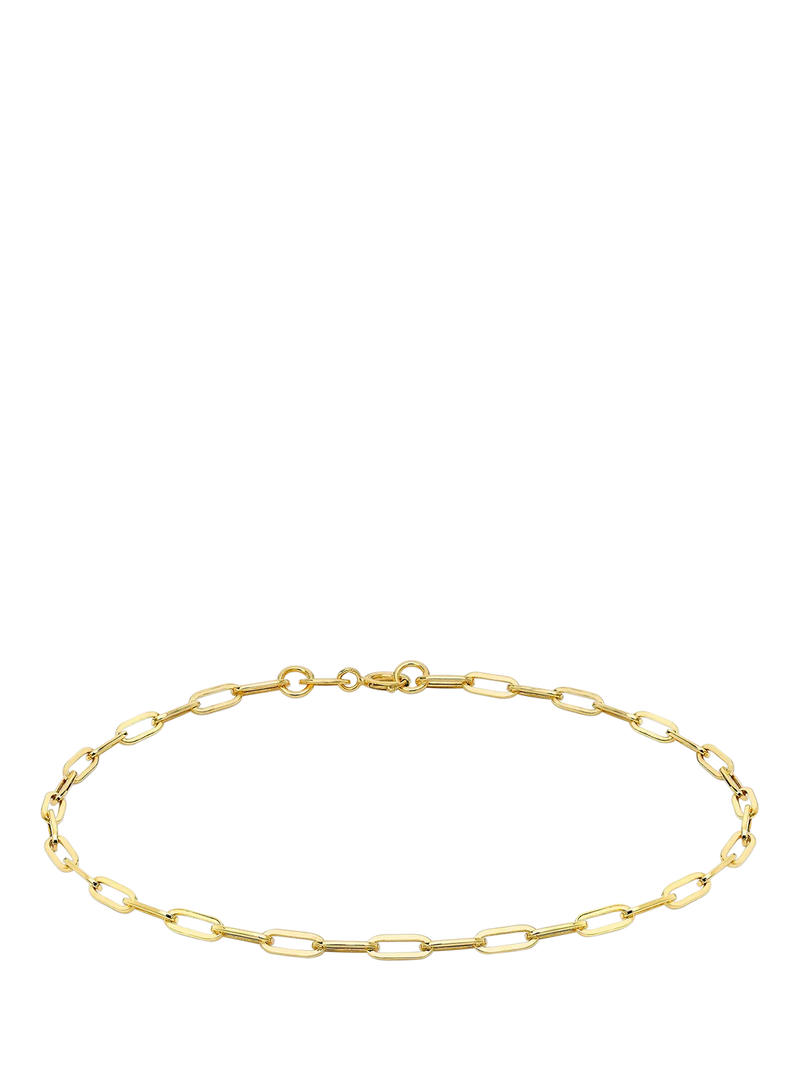 IBB 18ct gold paper chain bracelet 18.5cm, imported from the UK