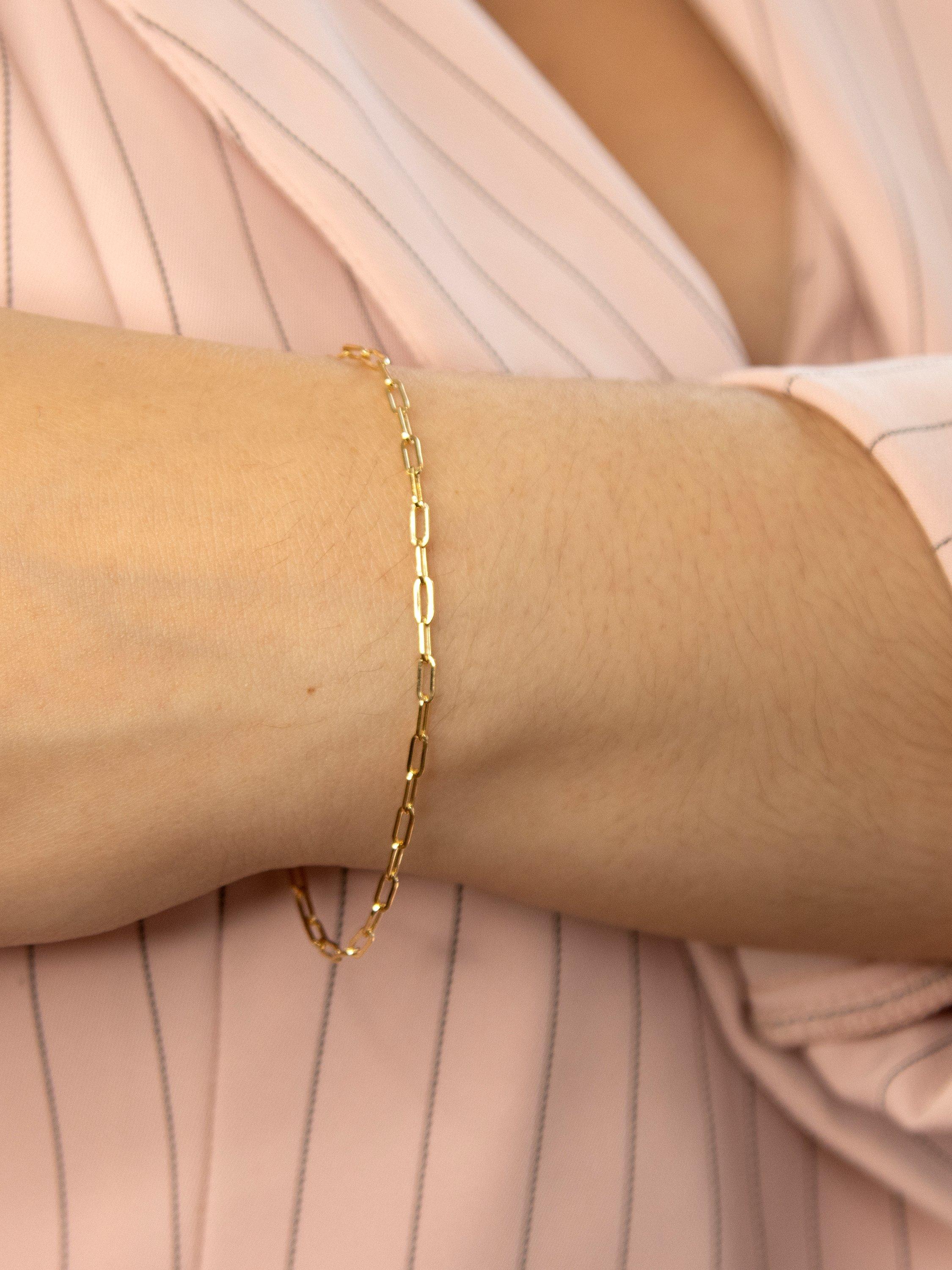 IBB 18ct gold paper chain bracelet 18.5cm, imported from the UK