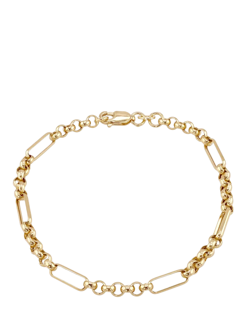 IBB 18ct gold bracelet hollow figabelcher albert 19cm, UK version