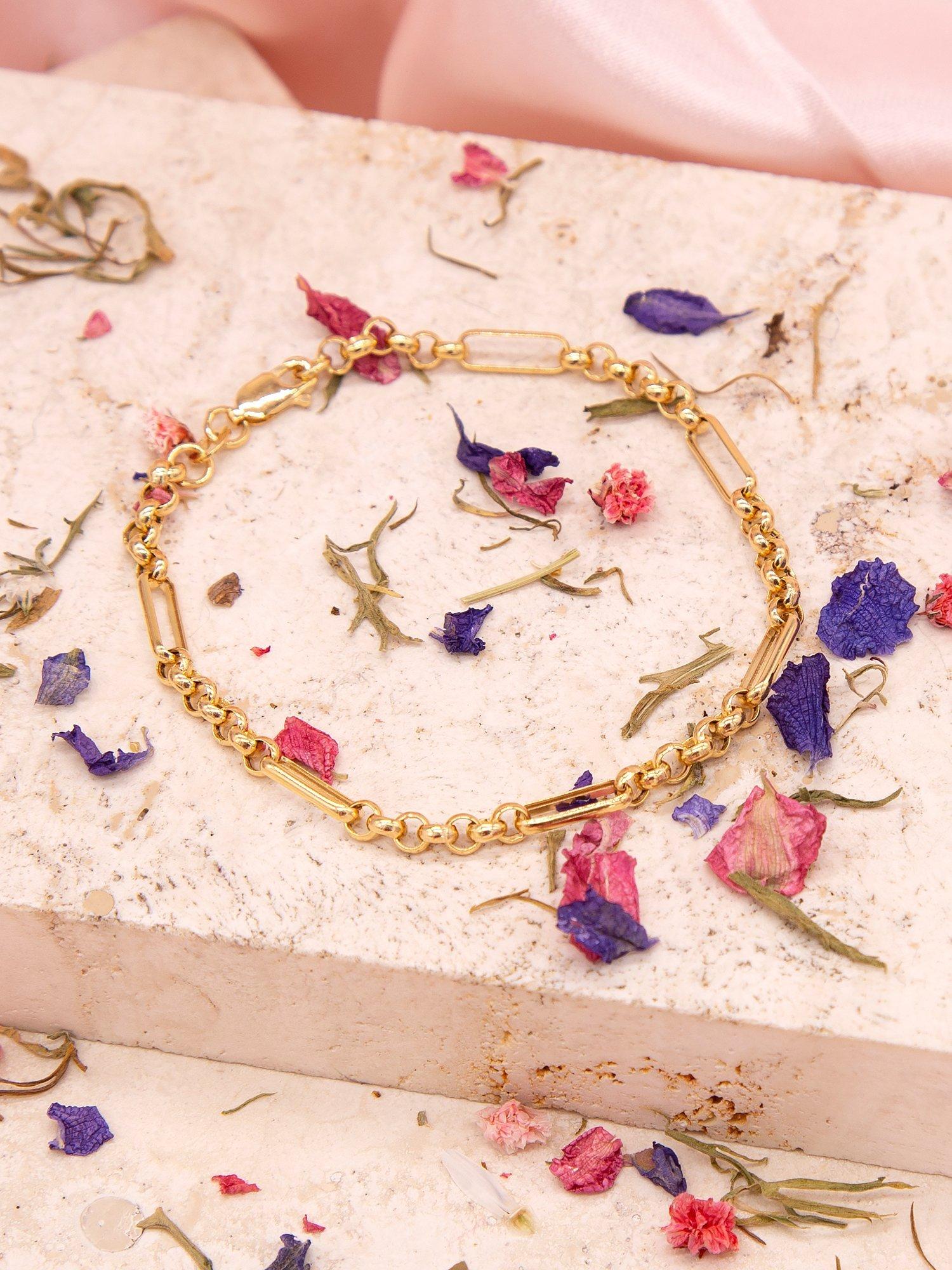 IBB 18ct gold bracelet hollow figabelcher albert 19cm, UK version