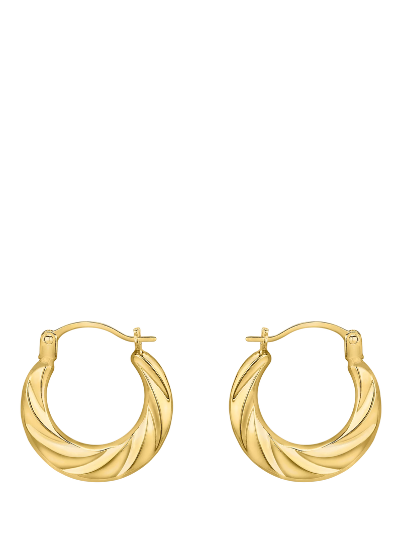 IBB gold twist creole hoop earrings 18ct, UK version