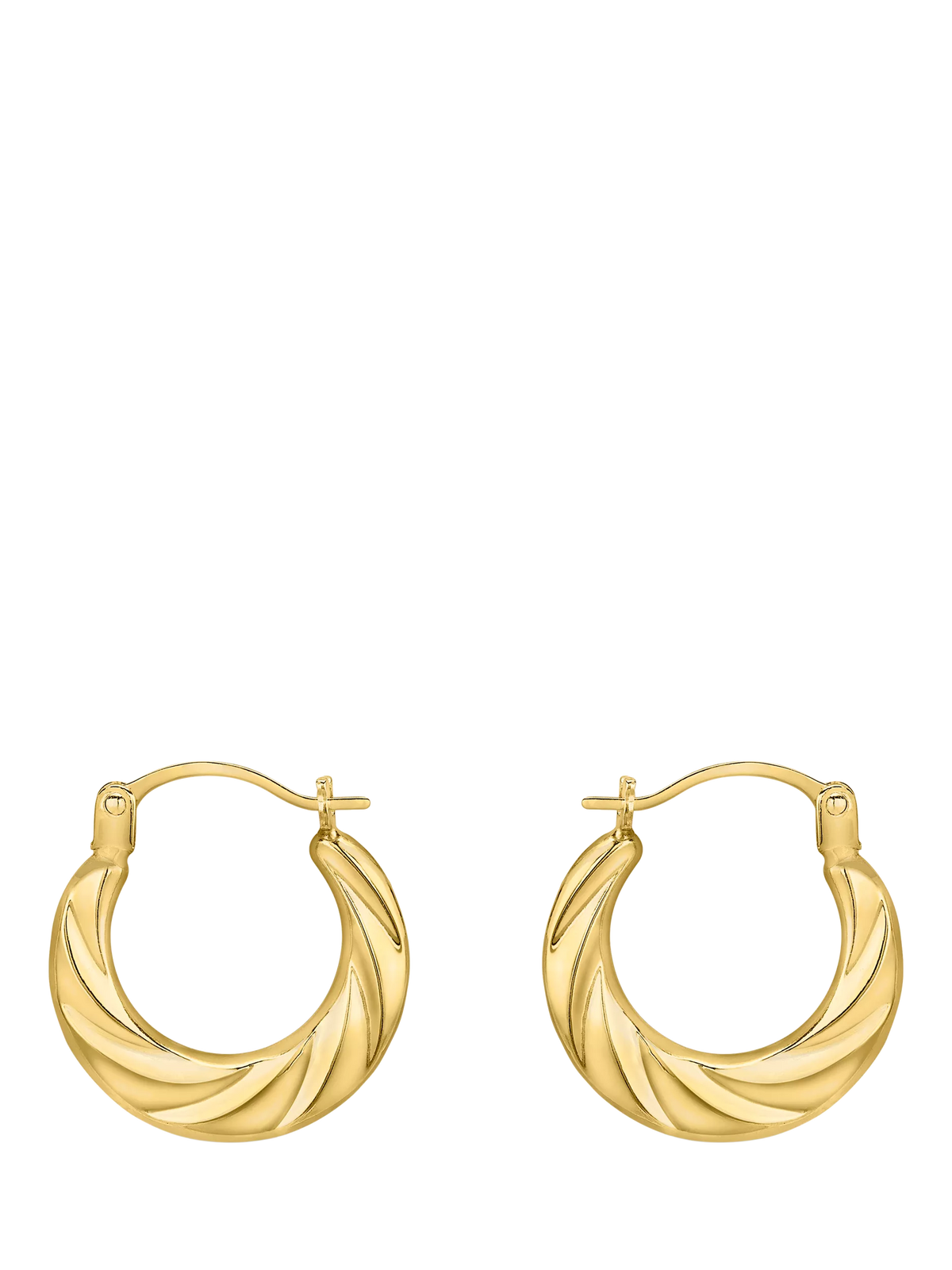 IBB gold twist creole hoop earrings 18ct, UK version