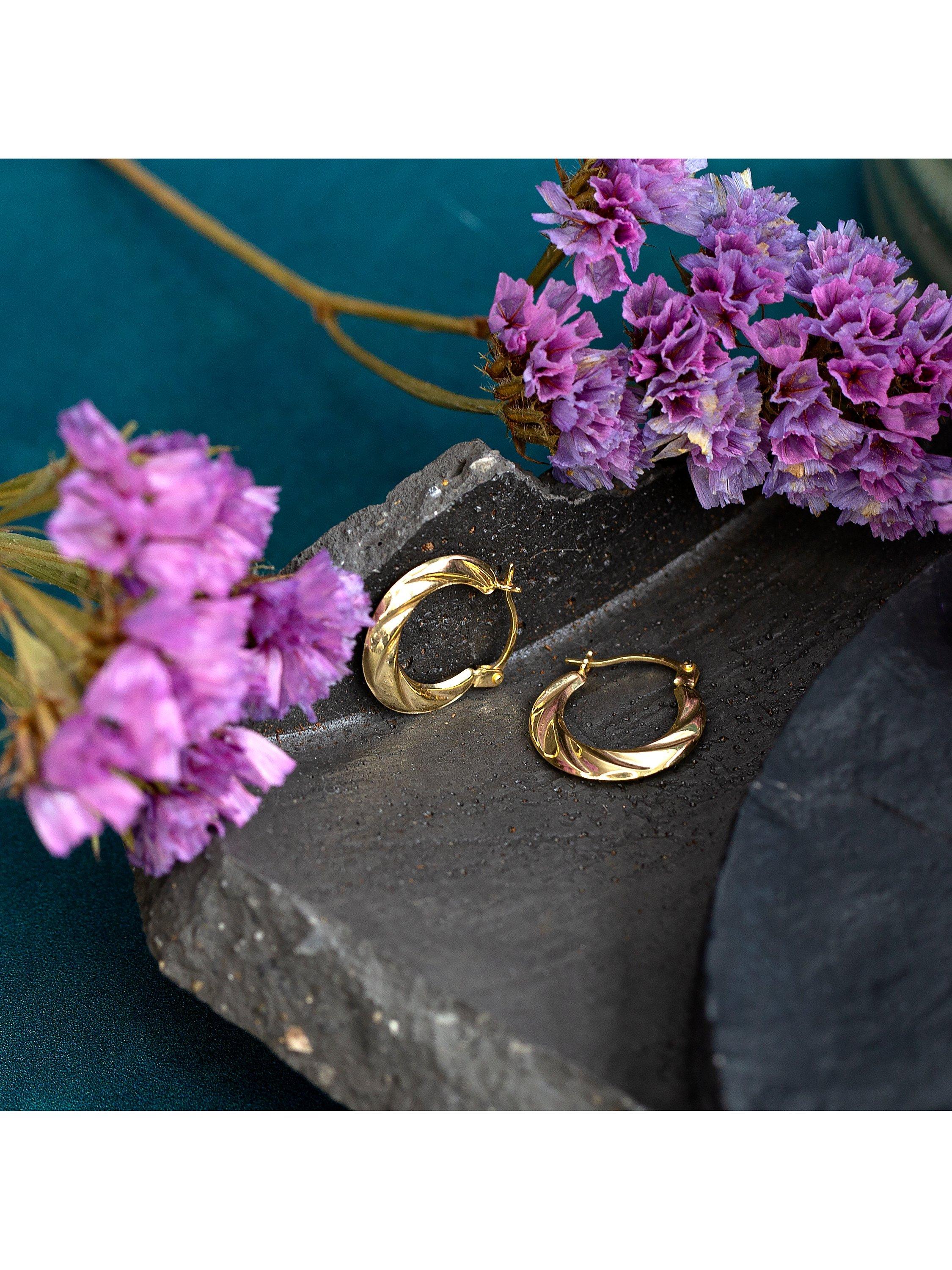 IBB gold twist creole hoop earrings 18ct, UK version
