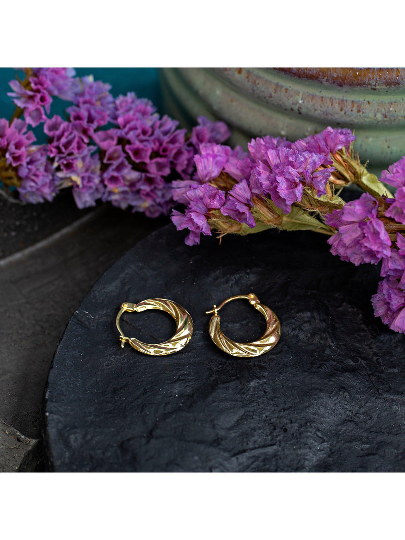IBB gold twist creole hoop earrings 18ct, UK version