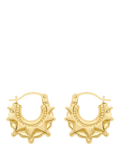 IBB 18ct gold creole hoop earrings with star pattern - UK version