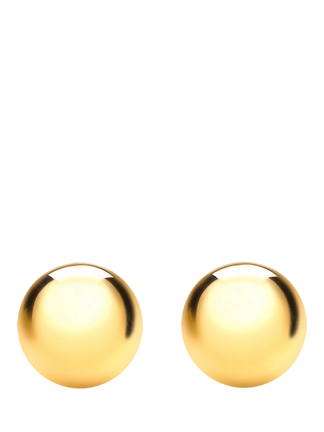 IBB 18ct gold polished ball stud earrings (British brand)
