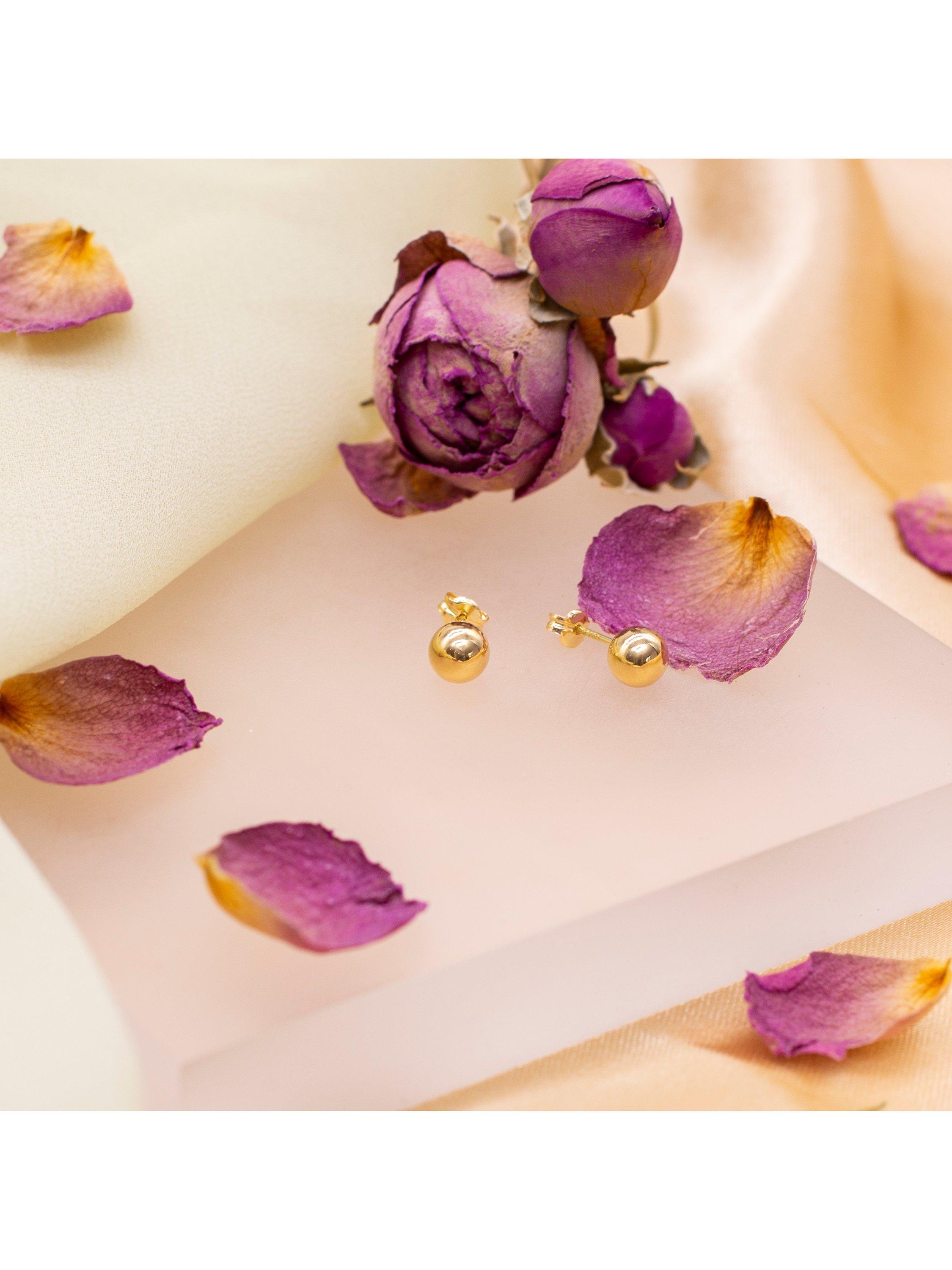 IBB 18ct gold polished ball stud earrings (British brand)