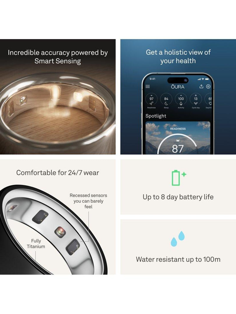Oura Ring 4 smart ring black (British brand)