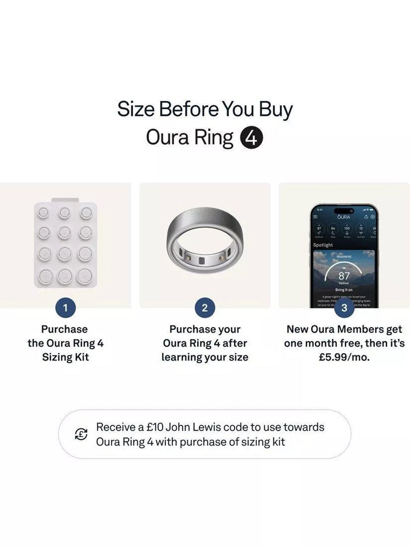 Oura Smart Ring gebürstetes Silber - britisches Produkt