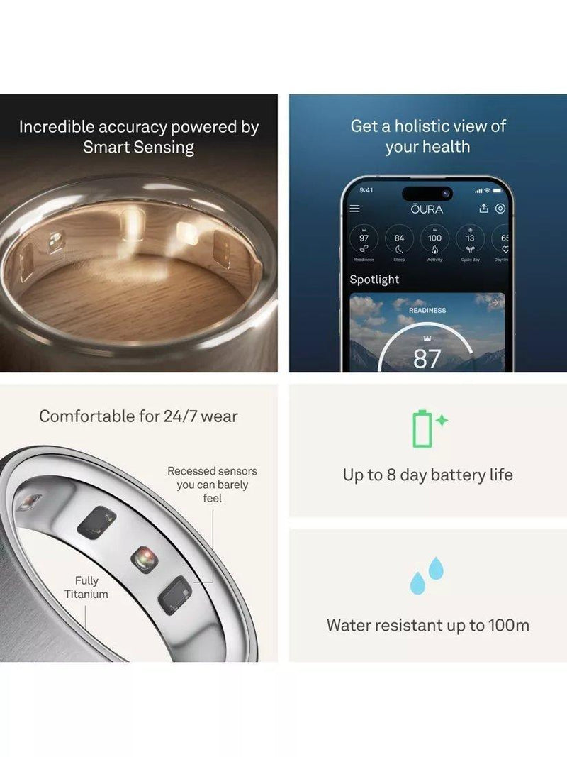 Oura Smart Ring gebürstetes Silber - britisches Produkt