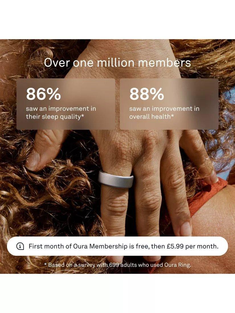 Oura Smart Ring gebürstetes Silber - britisches Produkt