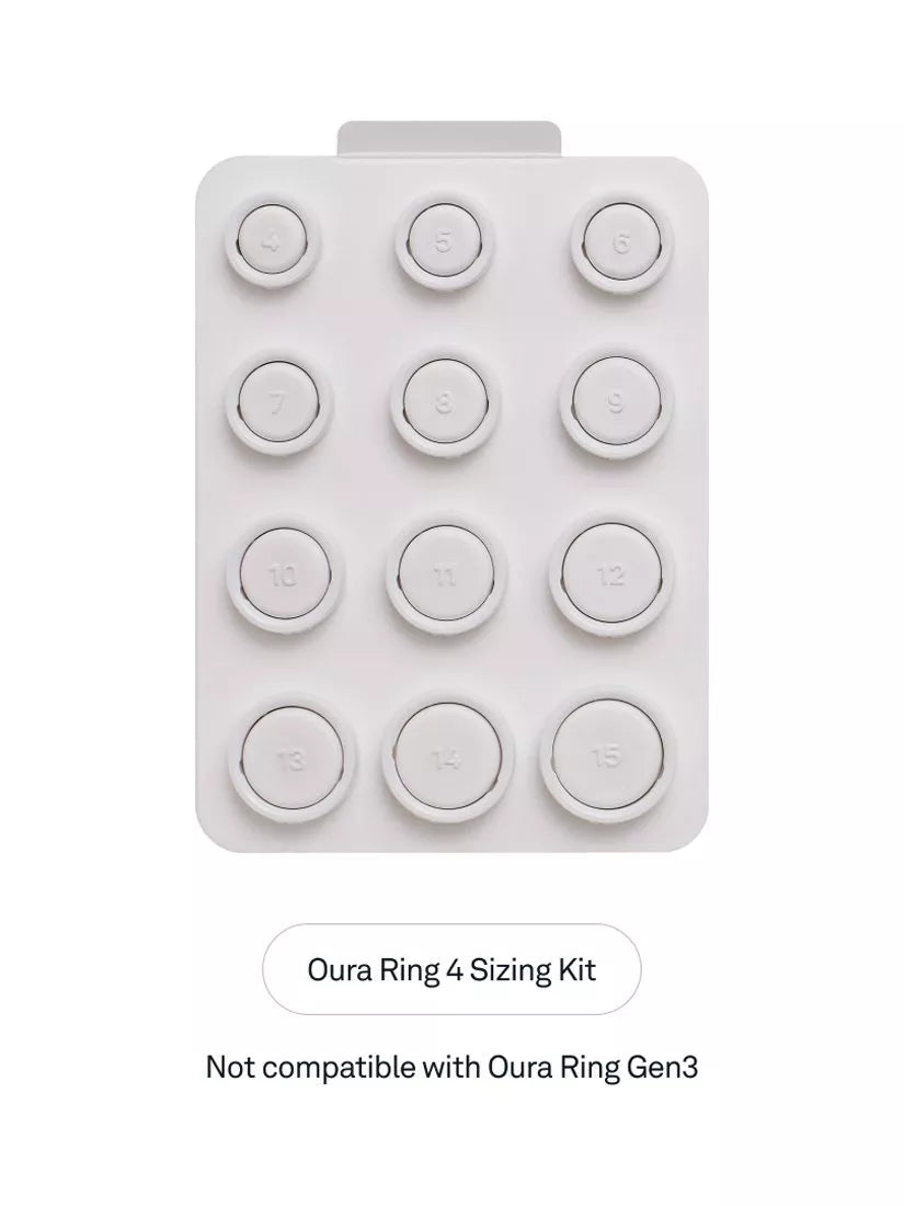 Oura Ring 4 sizing kit with ring sizers, UK version