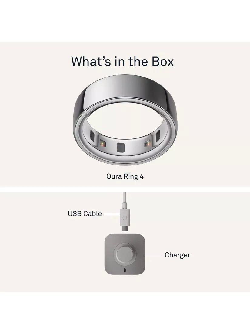 Oura Ring 4 silberner Smarter Ring, UK-Version